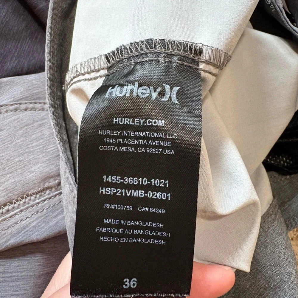 Hurley Color block Board shorts Black and Gray Mens size 36